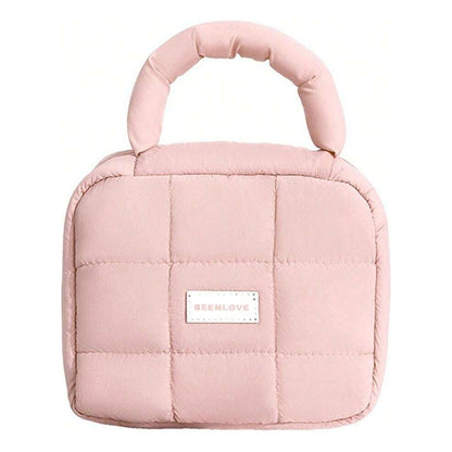 Bolsa Organizadora De Maquillaje De Viaje Neceser Para Mujer Rosa Capitoneado