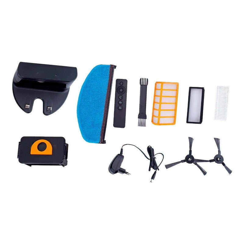 Aspiradora Robot Punktal Trapeadora Vuelve A La Base Color Negro