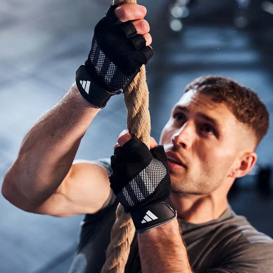 Guantes De Entrenamiento adidas Performance Gris Rayado Xs