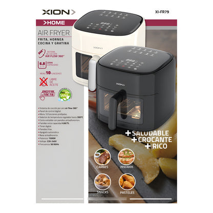 Freidora De Aire Sin Aceite Xion Airfryer 6,8 Litros Xi-fr79 - Blanco