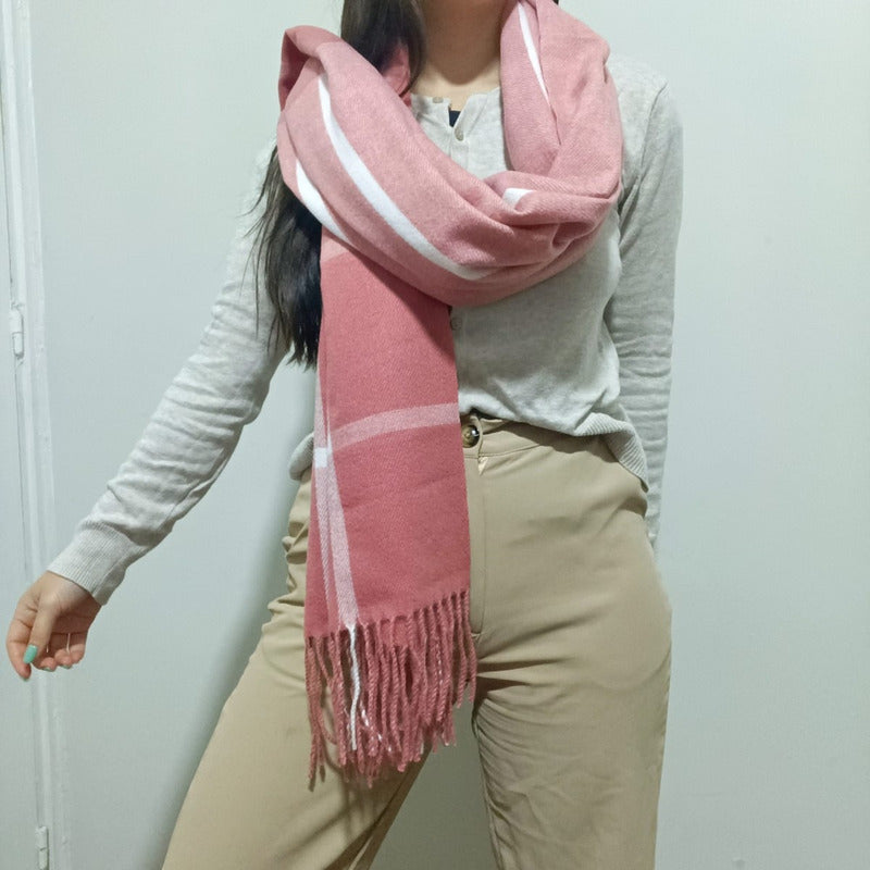 Chalina Bufanda Pashmina De Dama Afelpada Liviana Y Sauve Salmón