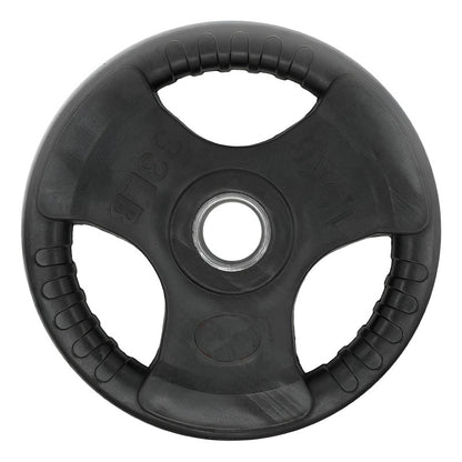 Disco De Pase Olímpico Recubierto De Caucho 15 Kg Negro