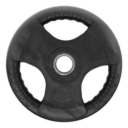 Disco De Pase Olímpico Recubierto De Caucho 15 Kg Negro