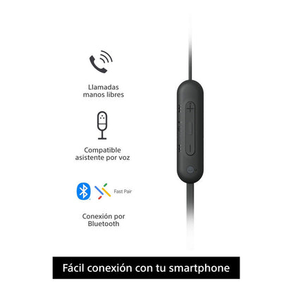 Auriculares Bluetooth Inalámbricos In Ear Sony Wi-c100 Negro - Negro