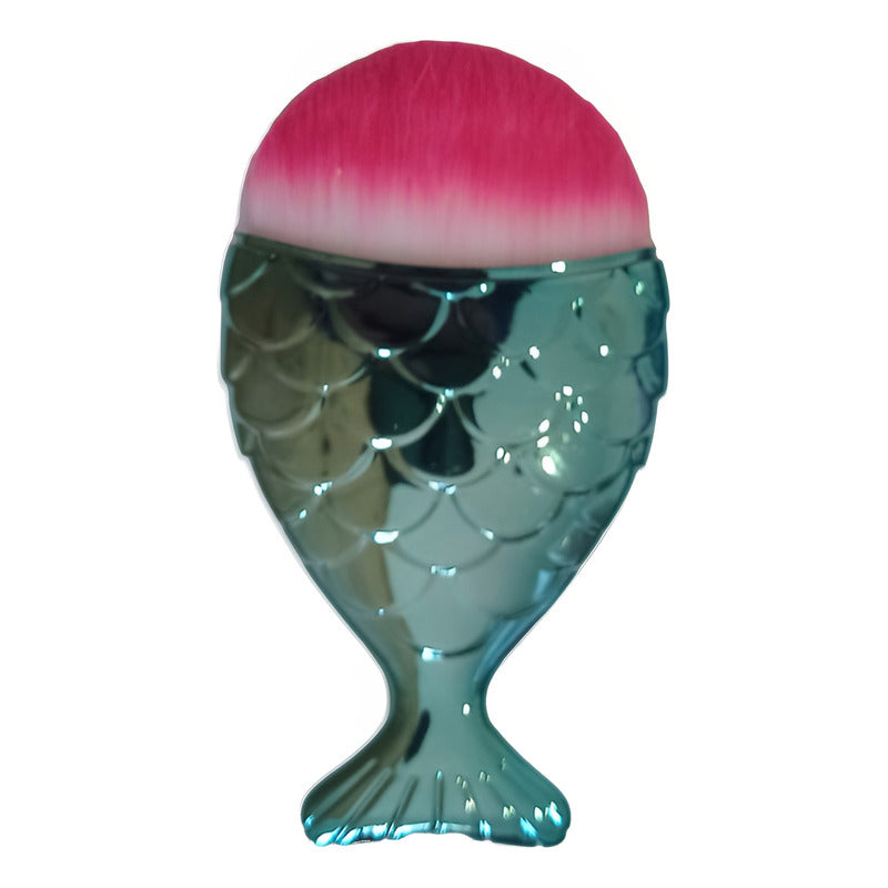 Brocha Sirena Para Maquillaje Y Limpieza De Polvo De Uñas Verde