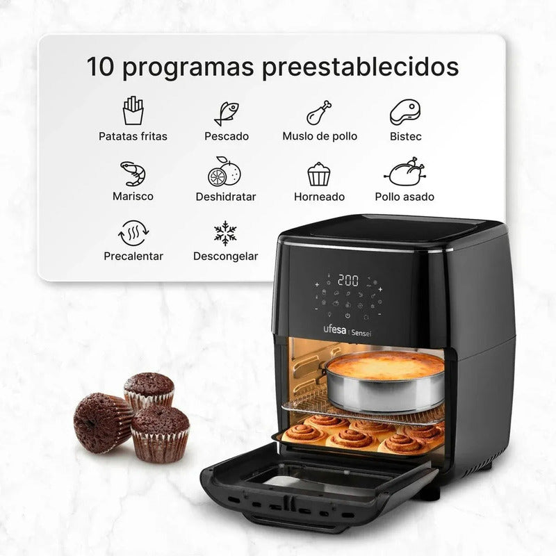 Freidora Sin Aceite Airfryer Digital Ufesa Sensei 12l - Tmo Negro