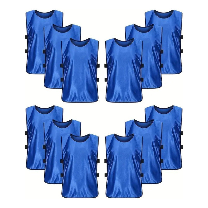 Set X6 Chalecos Elástico De Entrenamiento Deportivo Futbol © Color Azul Talle U