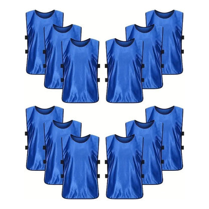 Set X6 Chalecos Elástico De Entrenamiento Deportivo Futbol © Color Azul Talle U