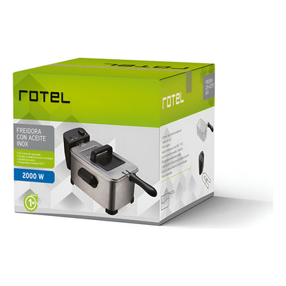 Freidora Con Aceite Rotel Inox Pro 3.5 Litros 2000w 190oc - Gris - 50 Hz/60 Hz