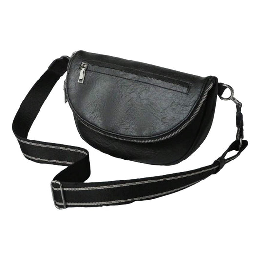 Bandolera De Mujer Carteras Para Damas Con Correa Ajustable Negro. Cuerina