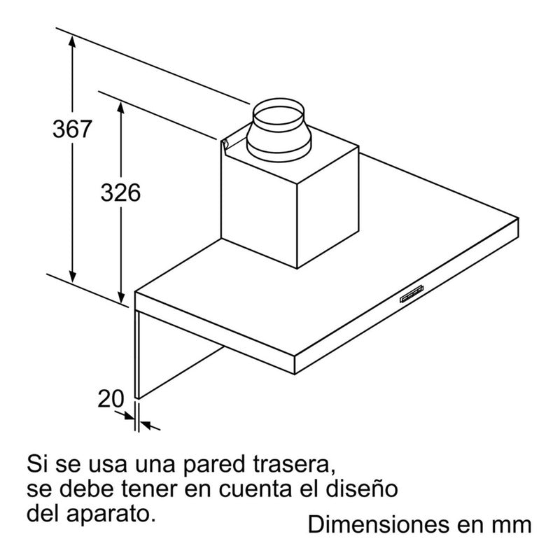 Campana De Pared Bosch Plana 90cm Dwb96bc50 Acero Inoxidable
