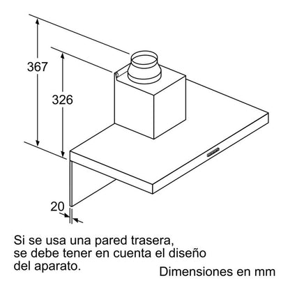 Campana De Pared Bosch Plana 90cm Dwb96bc50 Acero Inoxidable