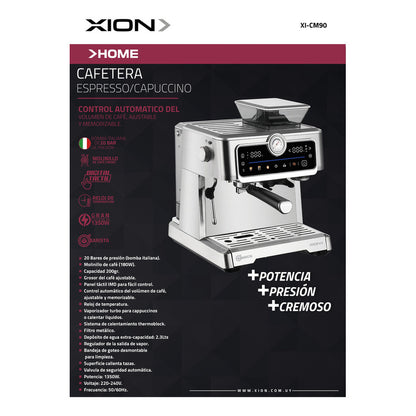 Cafetera Espresso Y Capuccino Barista Xion Xi-cm90 Color Gris