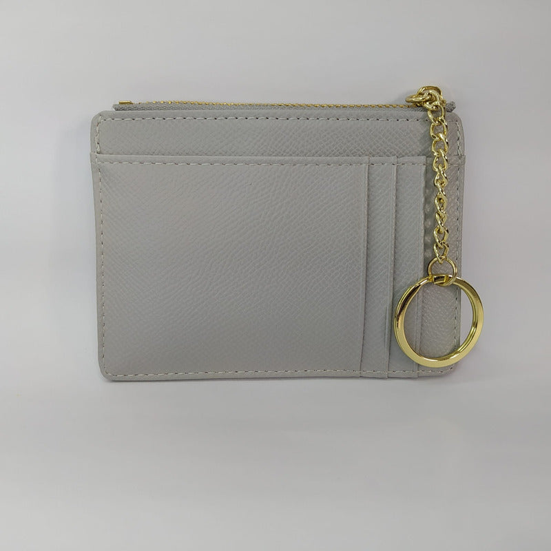 Monedero Dama Billeteras De Dama Con Llavero Monederos Mujer Gris