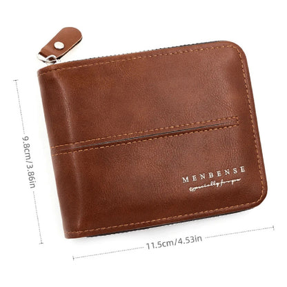 Billetera Para Hombre Con Cierre Sector Monedero De Cuerina - Marrón Claro 1