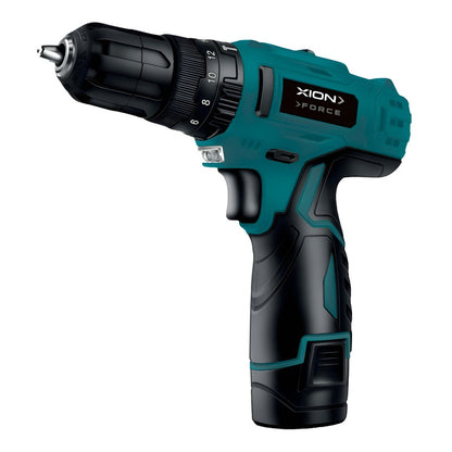 Taladro Inalámbrico Con Percutor Xion Xi-tool19 12 V - Negro Y Turquesa