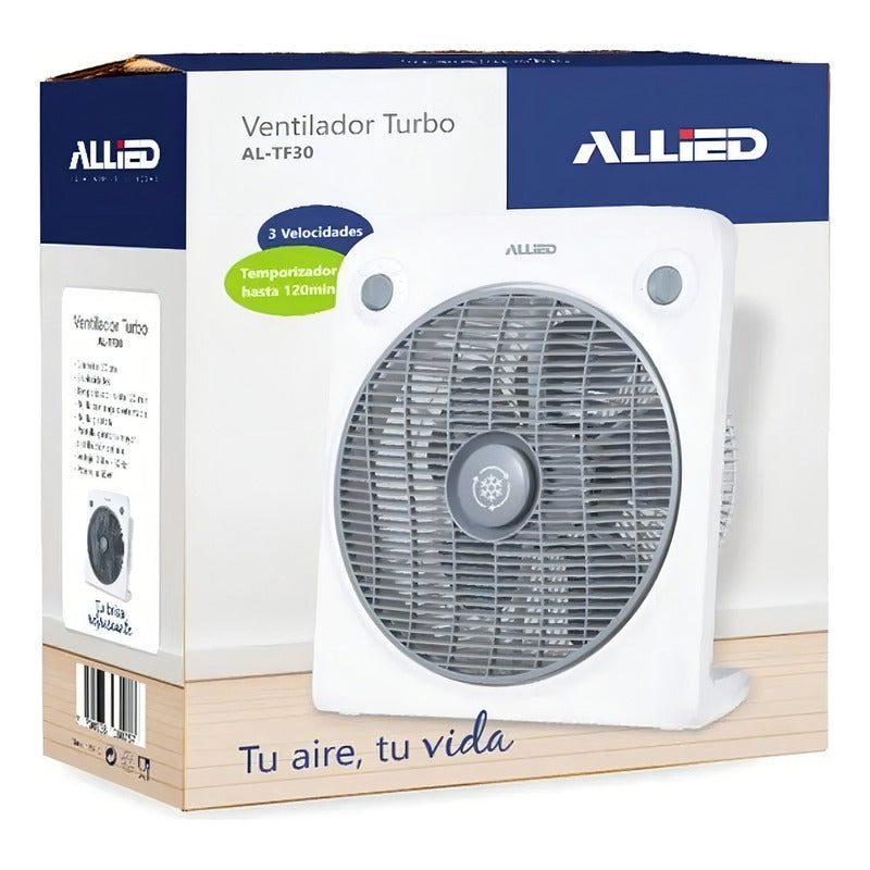 Ventilador Turbo Allied 50 W 3 Velocidades Rejilla Giratoria 30 Cm