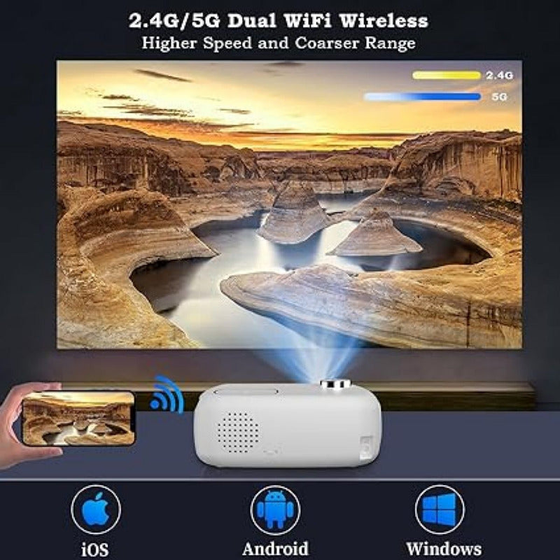 Proyector 3800 Lumens Con Android Y Wifi Rigal Tmo Blanco