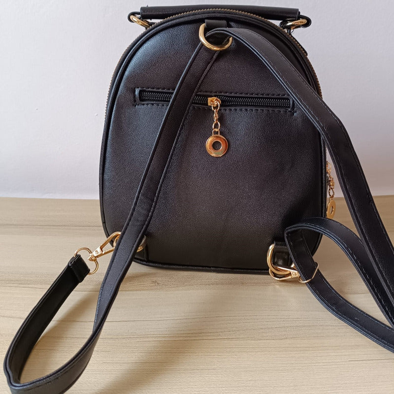 Mochila Cartera De Dama 2 En 1 Cuero Sintético Bolsos Mujer Caqui Cuero Sintético