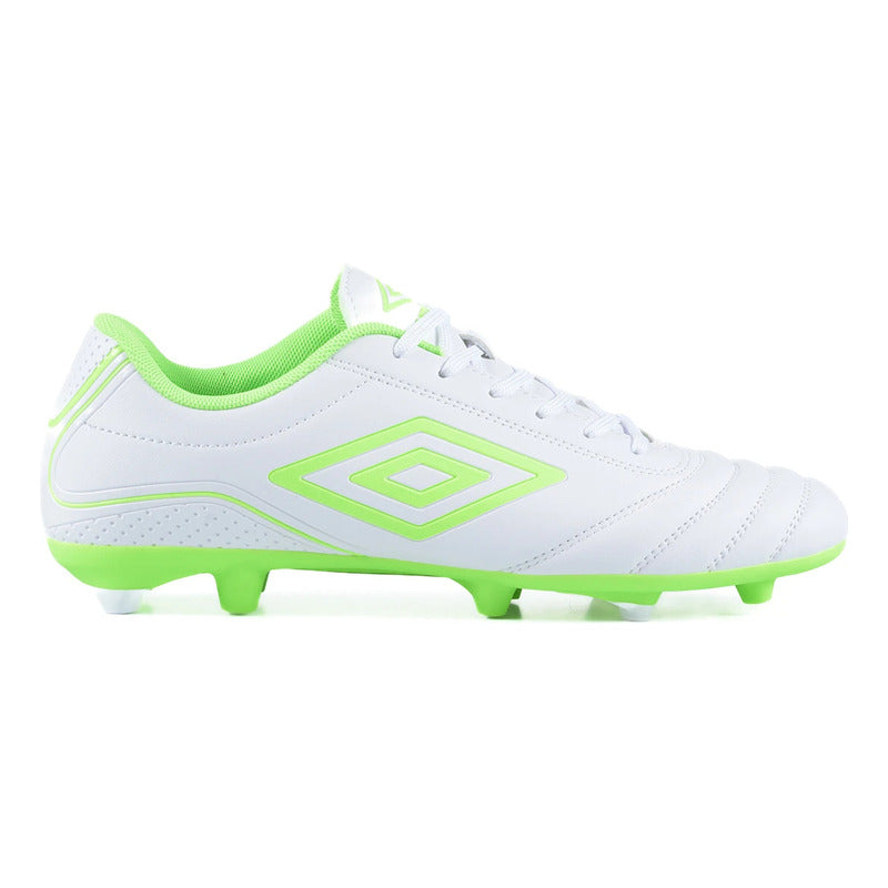 Championes Futbol 11 Umbro Classico Botin F11 Zapato Adulto - Blanco/verde - 9.5 Us