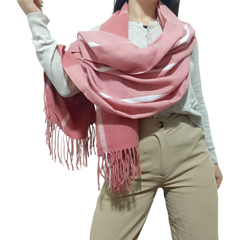 Chalina Bufanda Pashmina De Dama Afelpada Liviana Y Sauve Salmón