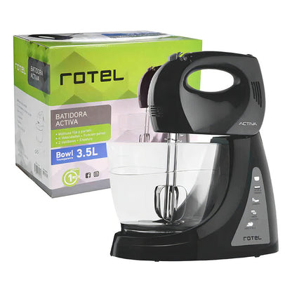 Batidora De Mano Con Bols 200w 3.5 Lts Rotel Color Negro