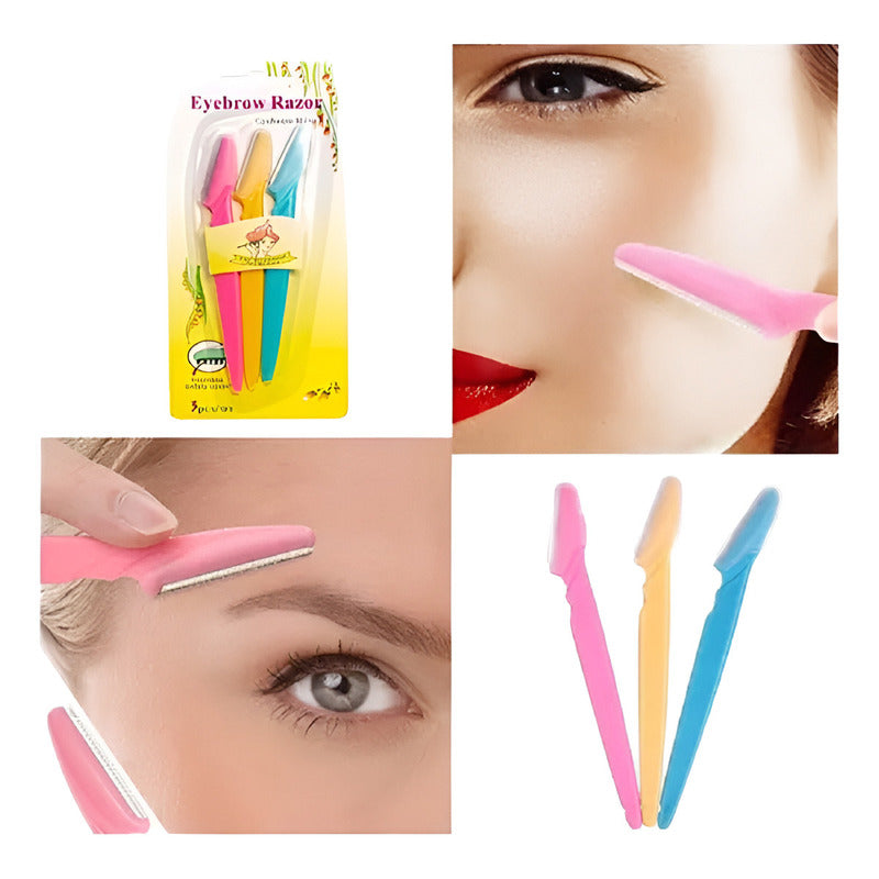 Perfilador De Cejas X 3 Unidades Rosa Chicle, Amarillo, Azul