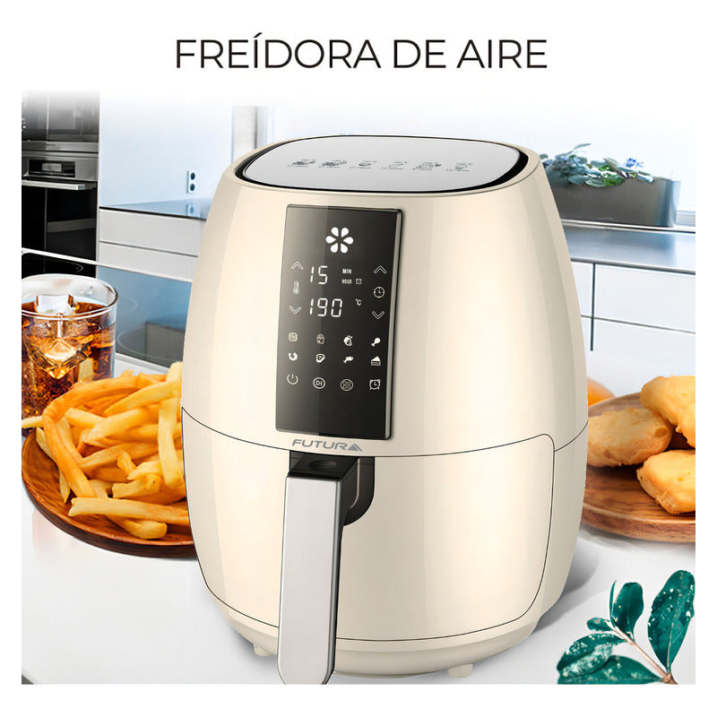 Freidora De Aire Digital 5 Lts. Futura Fut-af50di Color Marfil Display Led Panel Digital