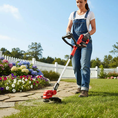 Bordeadora Ferretti A Batería Recargable Con Cargador 20 V - Rojo