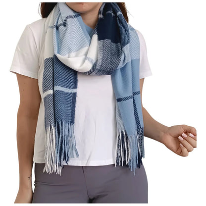 Pashmina Chalina Bufandas De Dama Afelpada Livianas Y Sauves Celestes Rayas