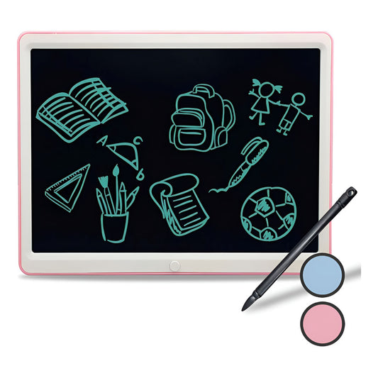 Tableta De Dibujo Lcd Portátil Pizarra Mágica Infantil 15'' - Rosa
