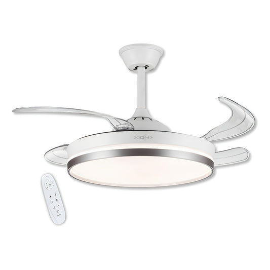 Ventilador De Techo Xion Xi-v200t Aspas Retractiles Luz Led Color De La Estructura Blanco