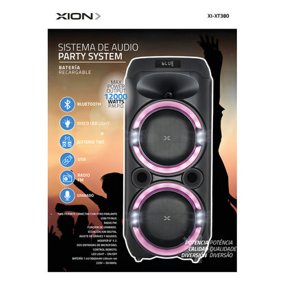 Parlante Xion Sistema De Audio Xtreme Inalambrico 12000 W - Único