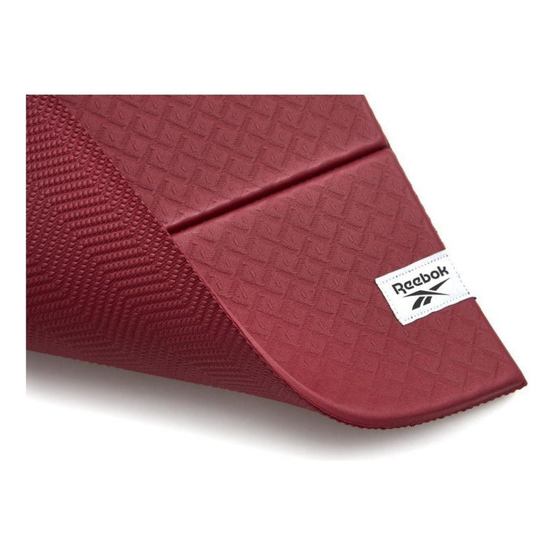 Colchoneta Mat Yoga Ejercicio Reebok Fitness 6 Mm Pilates Color Bordó
