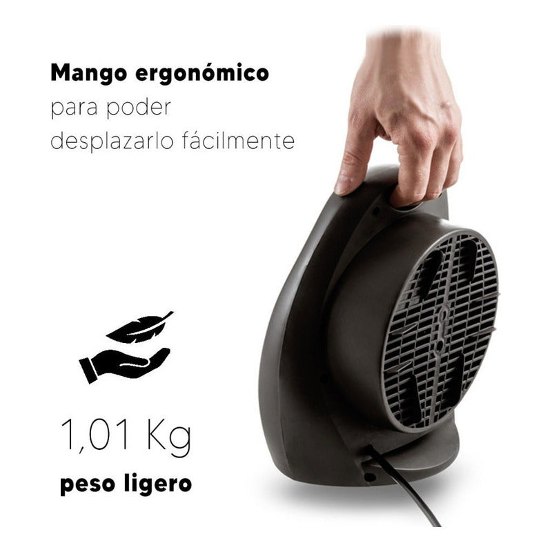 Caloventilador Xion Ajuste Potencia Termostato 1000/2000 W. Color Negro