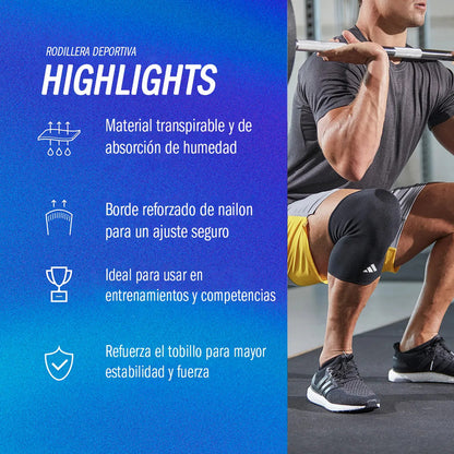 Rodillera Deportiva adidas Color Negro Blanco S