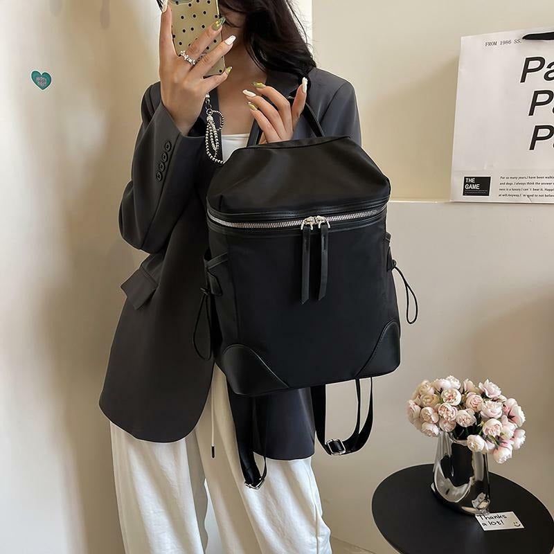 Mochila Para Mujer Impermeable De Tela Nylon Cartera De Dama Caqui1