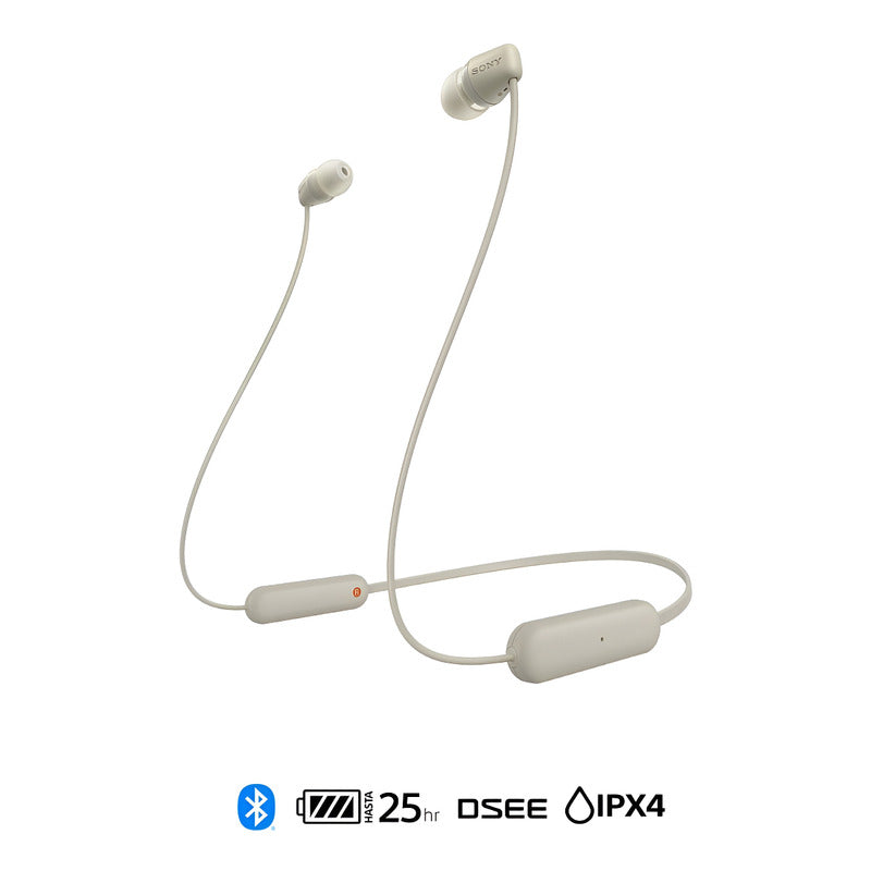 Auriculares Bluetooth Inalámbricos In Ear Sony Wi-c100 Color Gris