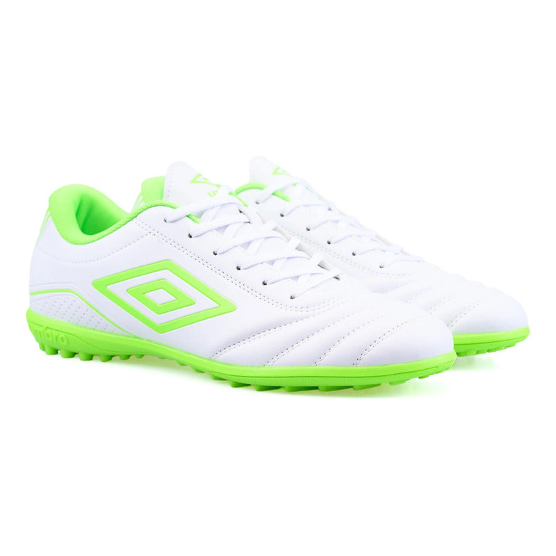 Championes Futbol 5 Umbro Classico Champion F5 Zapato Adulto - Blanco/verde - 9.5 Us