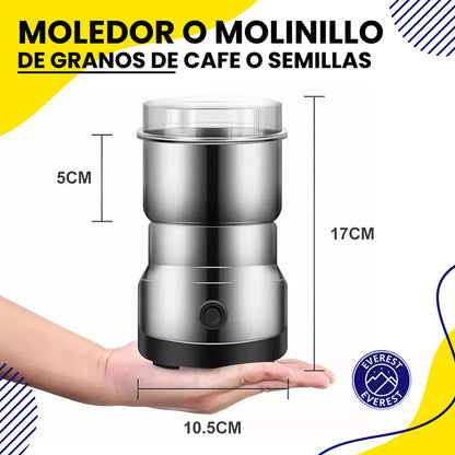 Moledora Eléctrica De Granos De Café Semillas Potencia 300 W Plateado