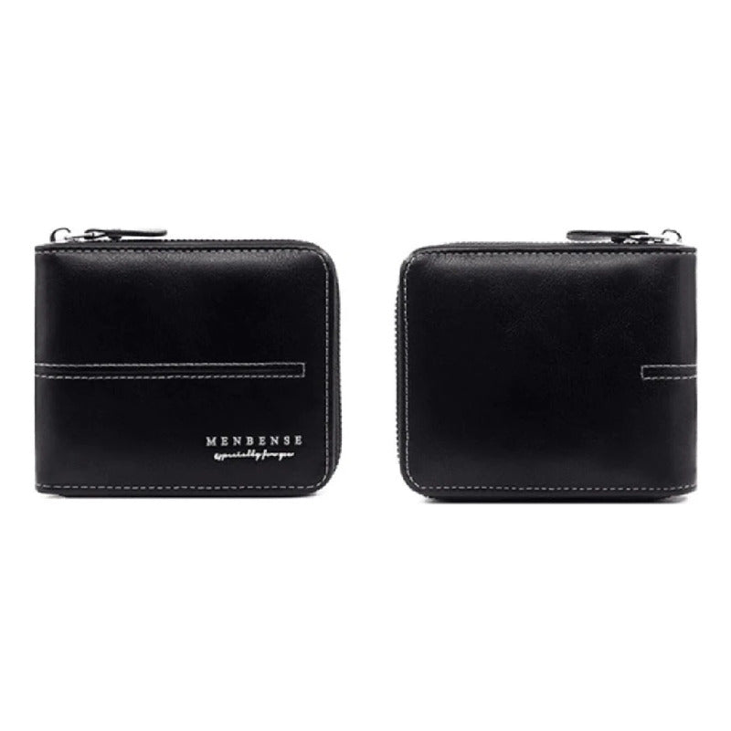 Billetera Para Hombre Con Cierre Sector Monedero De Cuerina Azul 1