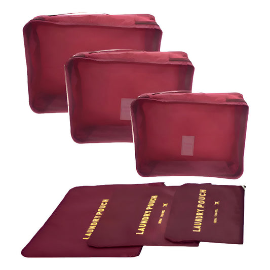 Set Organizador De Valija Para Viaje X 6 Piezas Color Bordó - Bordó