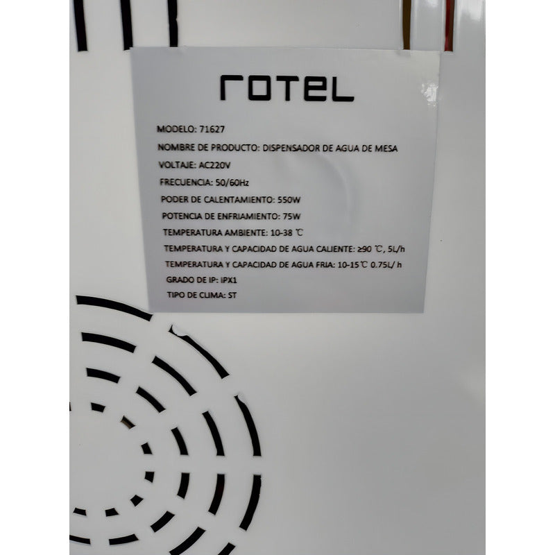 Dispensador Agua Frio Caliente Rotel Hcr-338 20 Litros-ub