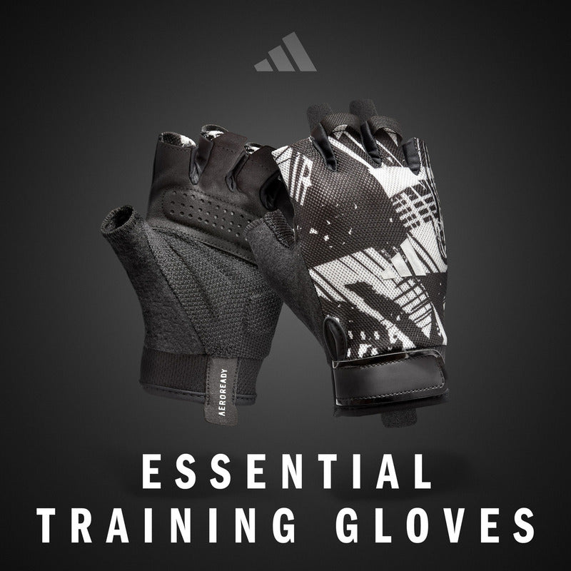 Guantes De Entreno, Pesas O Gym adidas Essential Colores Color Gris Diseño De La Tela Geométrico Talle S