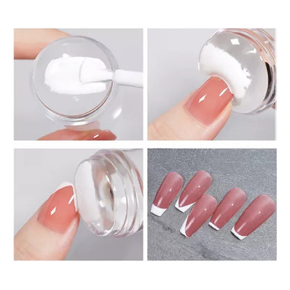 Sello Para Stamping Uñas Transparente Con Raspador Y Tapa
