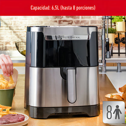Freidora De Aire Digital Moulinex Easy Fry & Grill Xxl 6,5lts, Inox, 1850w