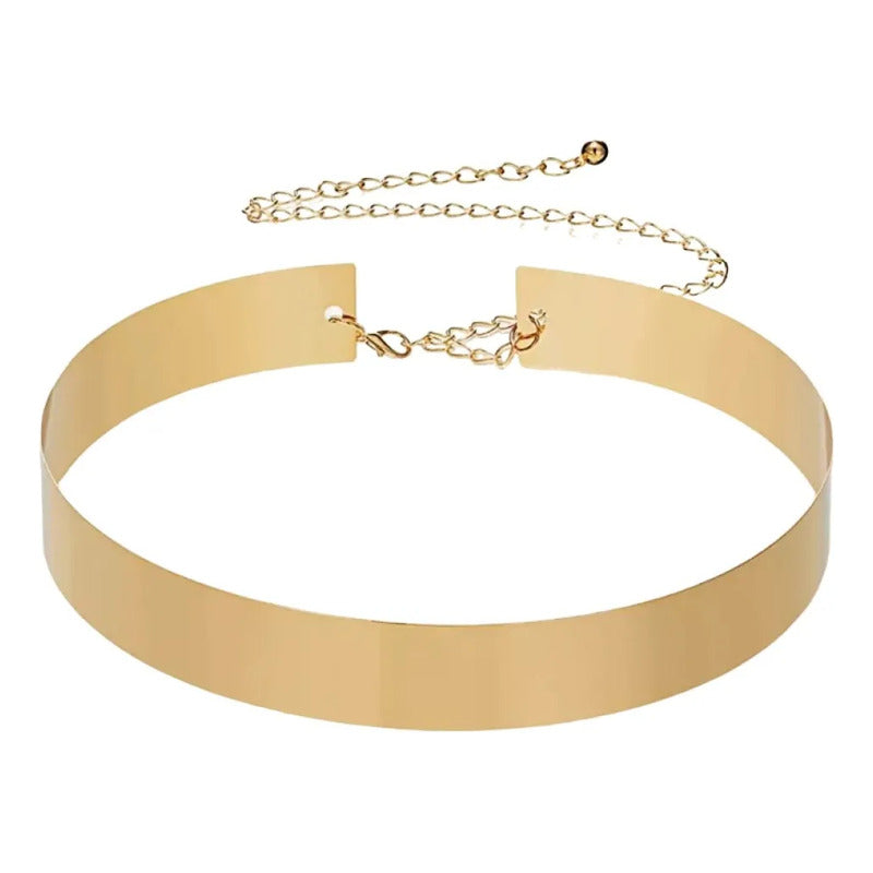 Cinturón Ancho 4cm Metal Plateado/dorado Mujer Dorado Único