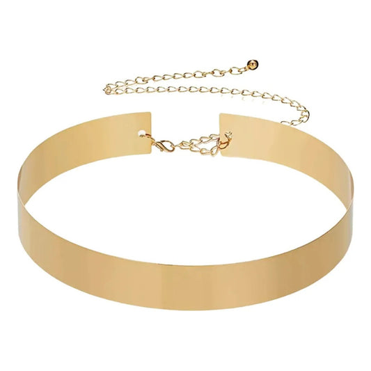 Cinturón Ancho 4cm Metal Plateado/dorado Mujer Dorado Único