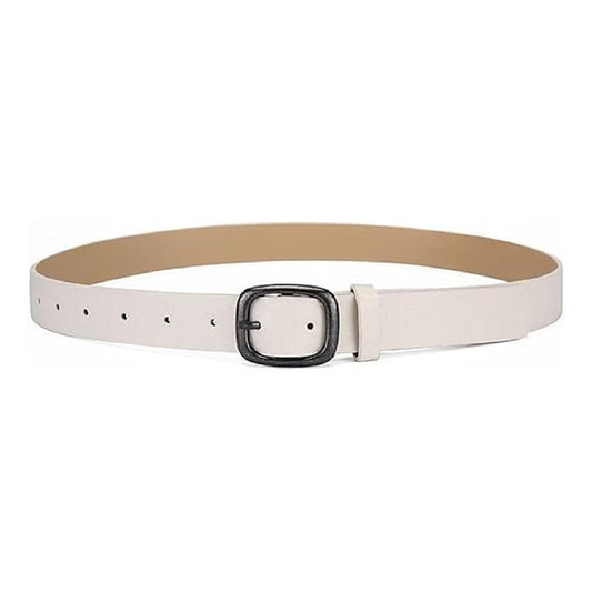 Cinto Con Tachas / Ojales Cinturón Para Dama Varios Diseños Blanco. 105x2.9 Cm