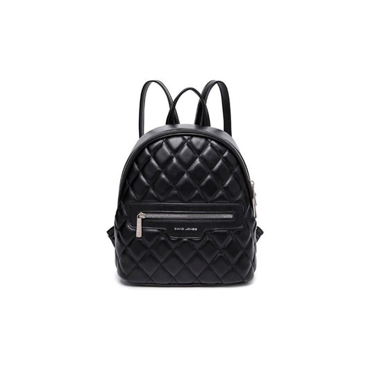 Mochila Para Dama De Cuero Sintético Bolsos Carteras Mujeres Negro Cuero Sintético